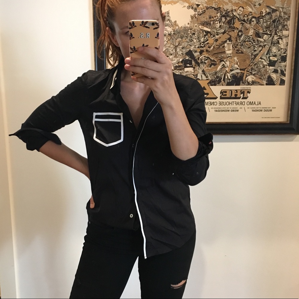 NWT Black & White Pink Tartan Tromp L’oeil Shirt 4